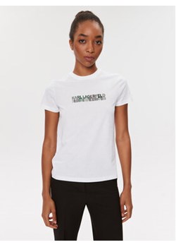 KARL LAGERFELD T-Shirt 235W1726 Biały Regular Fit ze sklepu MODIVO w kategorii Bluzki damskie - zdjęcie 168583067