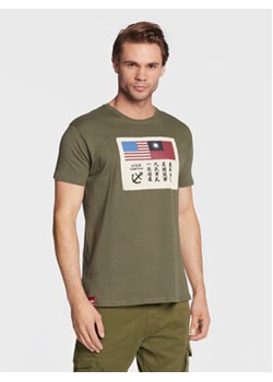 Alpha Industries T-Shirt Usn Blood 108507 Zielony Regular Fit ze sklepu MODIVO w kategorii T-shirty męskie - zdjęcie 168583767