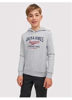 Jack&Jones Junior Bluza Logo 12212287 Szary Regular Fit ze sklepu MODIVO w kategorii Bluzy chłopięce - zdjęcie 168584186