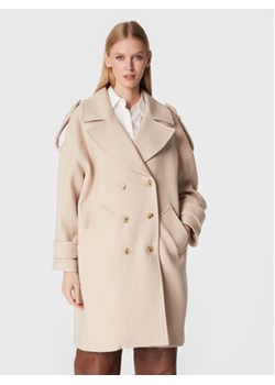Ba&sh Płaszcz wełniany Monteau Tonio 1H22TONI Beżowy Oversize ze sklepu MODIVO w kategorii Płaszcze damskie - zdjęcie 168584386