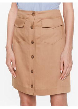 Calvin Klein Spódnica trapezowa Drapy Tencel K20K205631 Brązowy Straight Fit ze sklepu MODIVO w kategorii Spódnice - zdjęcie 168586336