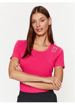 EA7 Emporio Armani T-Shirt 8NTT50 TJFKZ 1419 Różowy Regular Fit ze sklepu MODIVO w kategorii Bluzki damskie - zdjęcie 168587046