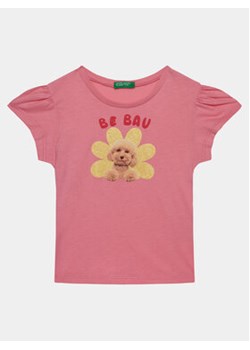 United Colors Of Benetton T-Shirt 3I1XG10DR Różowy Regular Fit ze sklepu MODIVO w kategorii Bluzki dziewczęce - zdjęcie 168587179