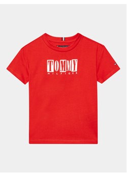 Tommy Hilfiger T-Shirt KB0KB08213 D Czerwony Regular Fit ze sklepu MODIVO w kategorii T-shirty chłopięce - zdjęcie 168587375