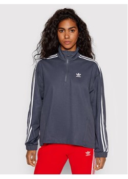 adidas Bluza adicolor Classics HC4548 Granatowy Relaxed Fit ze sklepu MODIVO w kategorii Bluzy damskie - zdjęcie 168587898