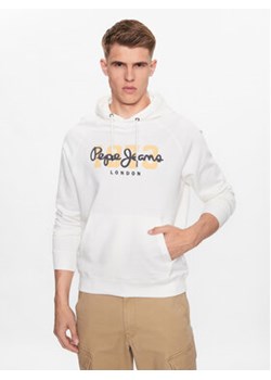 Pepe Jeans Bluza Meier Hoodie PM582482 Biały Regular Fit ze sklepu MODIVO w kategorii Bluzy męskie - zdjęcie 168588509