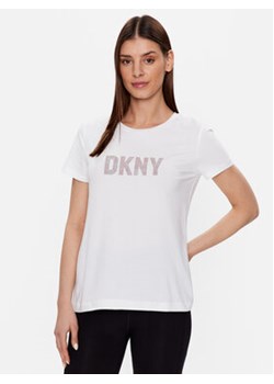 DKNY T-Shirt P9BH9AHQ Biały Regular Fit ze sklepu MODIVO w kategorii Bluzki damskie - zdjęcie 168588666