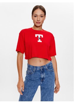 Tommy Jeans T-Shirt DW0DW16167 Czerwony Oversize ze sklepu MODIVO w kategorii Bluzki damskie - zdjęcie 168589485