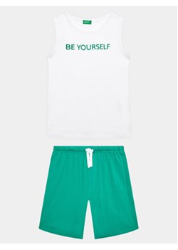 United Colors Of Benetton Komplet t-shirt i spodenki 3096CK005 Biały Regular Fit ze sklepu MODIVO w kategorii Komplety chłopięce - zdjęcie 168591978