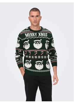 Only & Sons Sweter Xmas Santa 22023994 Zielony Regular Fit ze sklepu MODIVO w kategorii Swetry męskie - zdjęcie 168591979