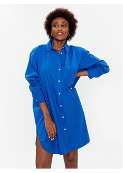 Tommy Hilfiger Sukienka koszulowa Solid WW0WW37102 Niebieski Oversize ze sklepu MODIVO w kategorii Sukienki - zdjęcie 168592818