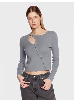 Calvin Klein Jeans Kardigan J20J220707 Szary Regular Fit ze sklepu MODIVO w kategorii Swetry damskie - zdjęcie 168594458