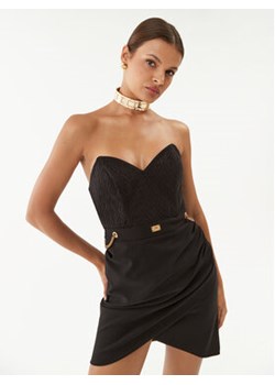 Elisabetta Franchi Sukienka koktajlowa AB-426-36E2-V500 Czarny Slim Fit ze sklepu MODIVO w kategorii Sukienki - zdjęcie 168595499