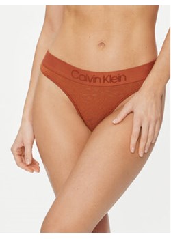 Calvin Klein Underwear Stringi 000QF7287E Beżowy ze sklepu MODIVO w kategorii Majtki damskie - zdjęcie 168599155