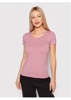 EA7 Emporio Armani T-Shirt 8NTT65 TJDQZ 1413 Różowy Slim Fit ze sklepu MODIVO w kategorii Bluzki damskie - zdjęcie 168599185