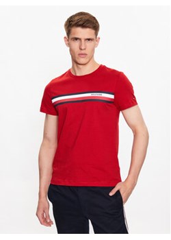 Tommy Hilfiger T-Shirt Monotype Chest Stripe MW0MW32119 Czerwony Slim Fit ze sklepu MODIVO w kategorii T-shirty męskie - zdjęcie 168600307