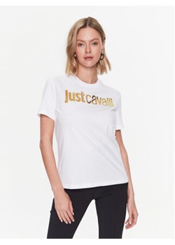 Just Cavalli T-Shirt 74PBHF00 Biały Regular Fit ze sklepu MODIVO w kategorii Bluzki damskie - zdjęcie 168600775