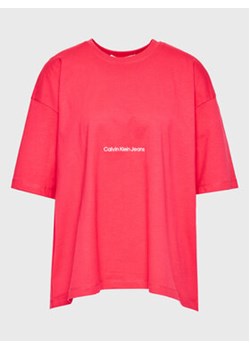 Calvin Klein Jeans T-Shirt J20J220768 Różowy Relaxed Fit ze sklepu MODIVO w kategorii Bluzki damskie - zdjęcie 168601619