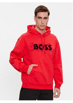 Boss Bluza Sullivan 119_Lny 50510129 Czerwony Regular Fit ze sklepu MODIVO w kategorii Bluzy męskie - zdjęcie 168602079