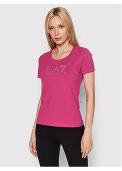 EA7 Emporio Armani T-Shirt 8NTT24 TJ2HZ 1443 Różowy Slim Fit ze sklepu MODIVO w kategorii Bluzki damskie - zdjęcie 168602166