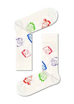 Happy Socks Skarpety wysokie unisex SIM01-1300 Écru ze sklepu MODIVO w kategorii Skarpetki damskie - zdjęcie 168602507