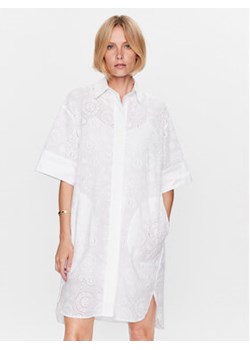 KARL LAGERFELD Sukienka koszulowa Broderie Anglaise 231W1302 Biały Regular Fit ze sklepu MODIVO w kategorii Sukienki - zdjęcie 168602559