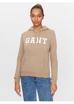 Gant Bluza Reg Graphic Hoodie 4200742 Beżowy Regular Fit ze sklepu MODIVO w kategorii Bluzy damskie - zdjęcie 168602897