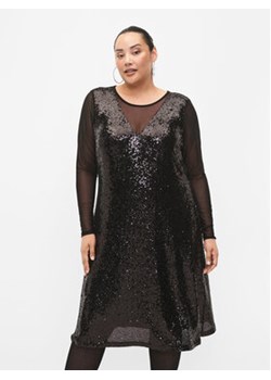 Zizzi Sukienka koktajlowa M59194B Czarny Regular Fit ze sklepu MODIVO w kategorii Sukienki - zdjęcie 168604428