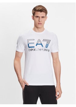 EA7 Emporio Armani T-Shirt 3RPT07 PJLBZ 1100 Biały Regular Fit ze sklepu MODIVO w kategorii T-shirty męskie - zdjęcie 168604437