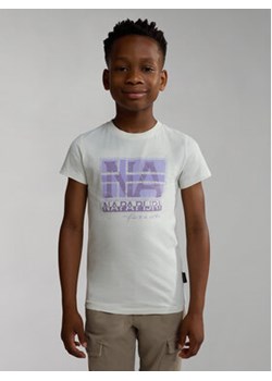 Napapijri T-Shirt NP0A4HGP S Écru Regular Fit ze sklepu MODIVO w kategorii T-shirty chłopięce - zdjęcie 168604479