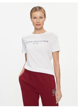 Tommy Hilfiger T-Shirt Logo WW0WW40276 Biały Regular Fit ze sklepu MODIVO w kategorii Bluzki damskie - zdjęcie 168606506