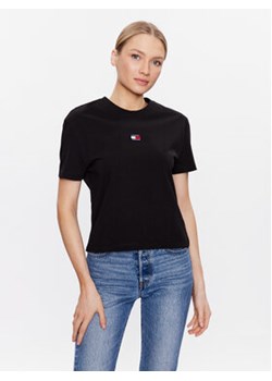 Tommy Jeans T-Shirt Badge czaDW0DW15640 Czarny Regular Fit ze sklepu MODIVO w kategorii Bluzki damskie - zdjęcie 168606608