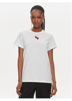 Pinko T-Shirt 100789 A1P8 Biały Regular Fit ze sklepu MODIVO w kategorii Bluzki damskie - zdjęcie 168606657