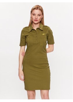 Aeronautica Militare Sukienka codzienna 231VF633DP192 Zielony Slim Fit ze sklepu MODIVO w kategorii Sukienki - zdjęcie 168607526