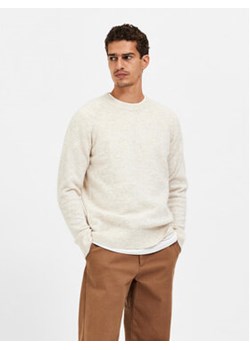Selected Homme Sweter Rai 16086699 Beżowy Regular Fit ze sklepu MODIVO w kategorii Swetry męskie - zdjęcie 168607885