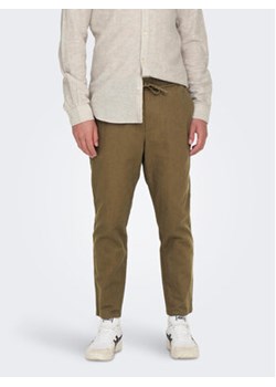 Only & Sons Spodnie materiałowe 22024966 Brązowy Tapered Fit ze sklepu MODIVO w kategorii Spodnie męskie - zdjęcie 168609229