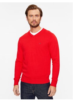 Tommy Hilfiger Sweter MW0MW28047 Czerwony Regular Fit ze sklepu MODIVO w kategorii Swetry męskie - zdjęcie 168610205