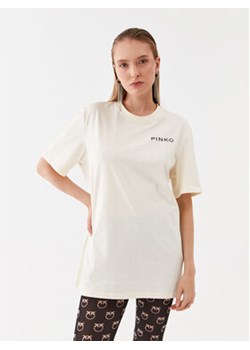 Pinko T-Shirt 101704 A13K Écru Relaxed Fit ze sklepu MODIVO w kategorii Bluzki damskie - zdjęcie 168614306