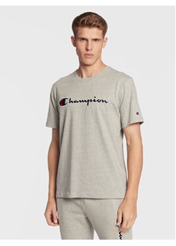 Champion T-Shirt Script Logo Embroidery 218007 Szary Regular Fit ze sklepu MODIVO w kategorii T-shirty męskie - zdjęcie 168614349