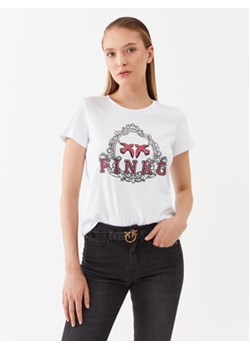 Pinko T-Shirt 100355 A13O Biały Regular Fit ze sklepu MODIVO w kategorii Bluzki damskie - zdjęcie 168614408