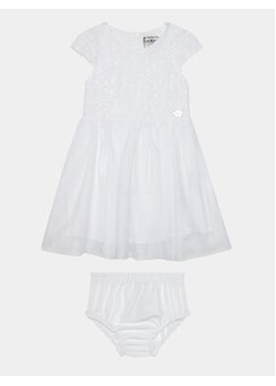 Guess Sukienka elegancka A4RK01 WFYM0 Biały Regular Fit ze sklepu MODIVO w kategorii Ubranka do chrztu - zdjęcie 168615405