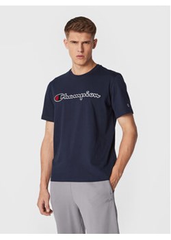 Champion T-Shirt Script Logo Embroidery 218007 Granatowy Regular Fit ze sklepu MODIVO w kategorii T-shirty męskie - zdjęcie 168616127