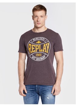 Replay T-Shirt M6292.000.22658LM Fioletowy Regular Fit ze sklepu MODIVO w kategorii T-shirty męskie - zdjęcie 168616688