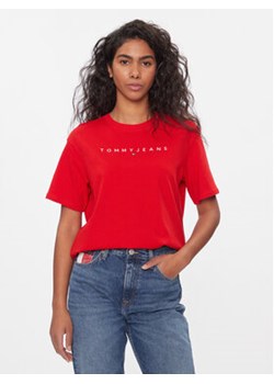 Tommy Jeans T-Shirt Tjw Rlx New Linear Tee DW0DW17836 Czerwony Relaxed Fit ze sklepu MODIVO w kategorii Bluzki damskie - zdjęcie 168617687