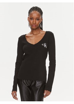 Calvin Klein Jeans Bluzka J20J222023 Czarny Regular Fit ze sklepu MODIVO w kategorii Bluzki damskie - zdjęcie 168618426