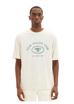 Tom Tailor T-Shirt 1035618 Beżowy Regular Fit ze sklepu MODIVO w kategorii T-shirty męskie - zdjęcie 168619159