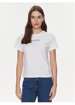 Tommy Jeans T-Shirt Essential DW0DW17359 Biały Regular Fit ze sklepu MODIVO w kategorii Bluzki damskie - zdjęcie 168620057
