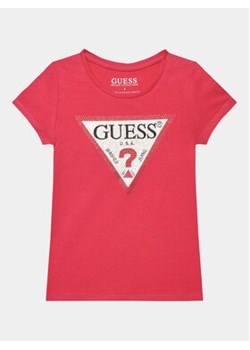 Guess T-Shirt J2YI51 K6YW1 Różowy Regular Fit ze sklepu MODIVO w kategorii Bluzki dziewczęce - zdjęcie 168621808