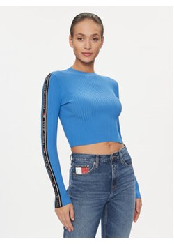 Tommy Jeans Sweter DW0DW17247 Niebieski Slim Fit ze sklepu MODIVO w kategorii Swetry damskie - zdjęcie 168622027