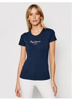 Pepe Jeans T-Shirt PL502711 Granatowy Slim Fit ze sklepu MODIVO w kategorii Bluzki damskie - zdjęcie 168622365